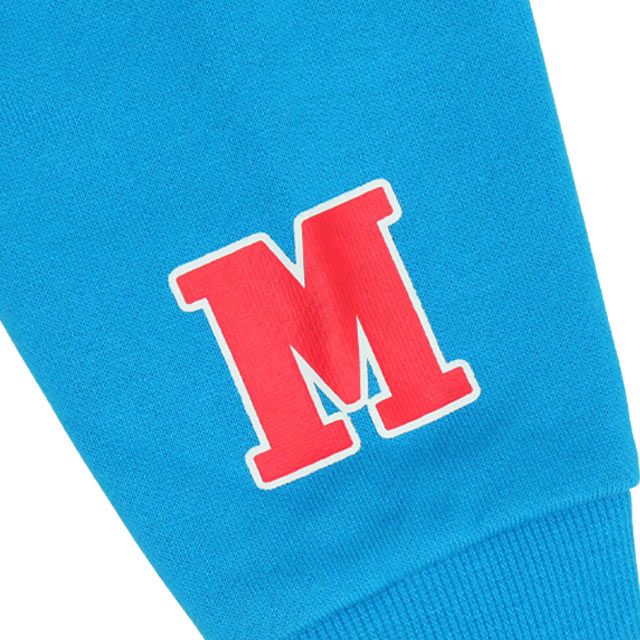 【ベビードール】ミッキー サテンロゴ ロンパース 0098B / ベビーサイズ ベビー服 ファミリーコーデ おそろい ドッキングデザイン スウェット素材 股下スナップボタン