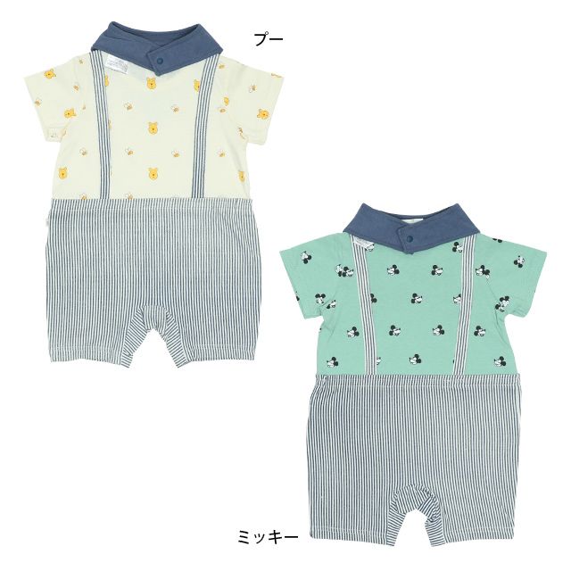 公式 ショップディズニー ベビードール ディズニー スタイ付サロペットドッキングロンパース 6500b