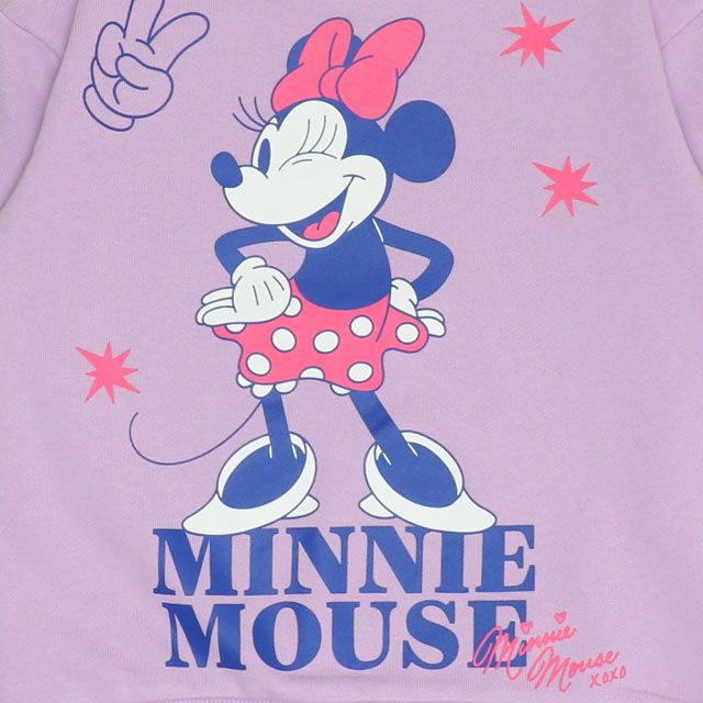 【ベビードール】ミニー デイジー 親子お揃い キャラクタートレーナー 0125K / ベビーサイズ キッズ プルオーバー スウェット素材 フード無し 長袖