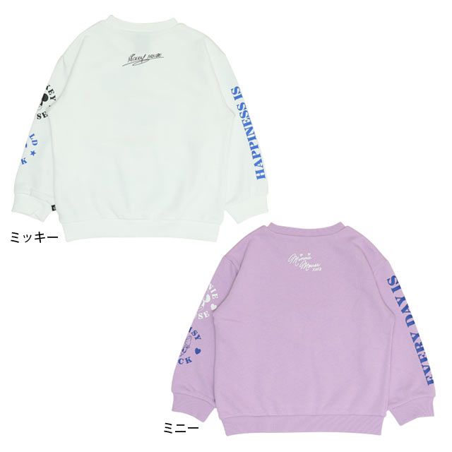 【ベビードール】ミニー デイジー 親子お揃い キャラクタートレーナー 0125K / ベビーサイズ キッズ プルオーバー スウェット素材 フード無し 長袖
