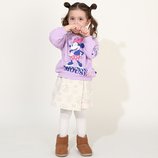【ベビードール】ミニー デイジー 親子お揃い キャラクタートレーナー 0125K / ベビーサイズ キッズ プルオーバー スウェット素材 フード無し 長袖