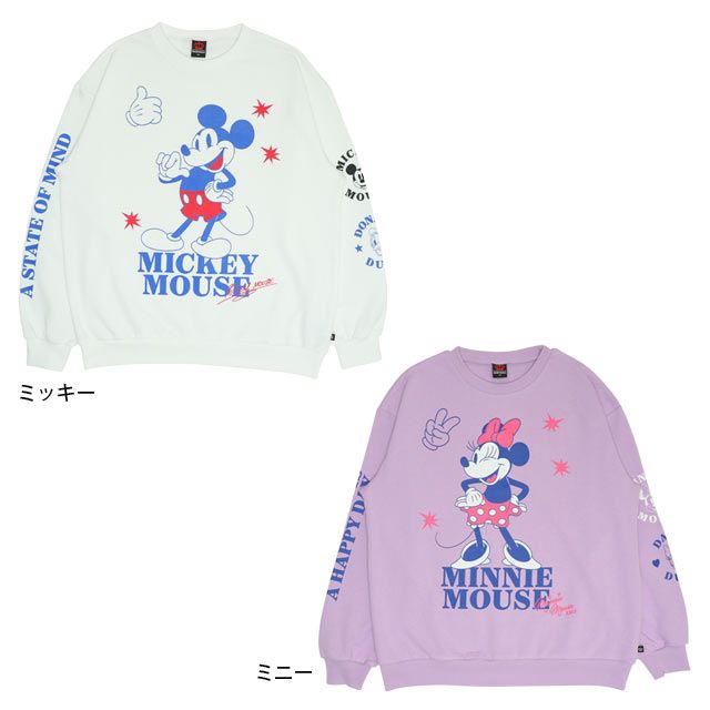 【ベビードール】ミッキー ドナルド 親子お揃い キャラクタートレーナー 0125A / ユニセックス 男女兼用 リンクコーデ ペアルック プルオーバー スウェット素材 長袖