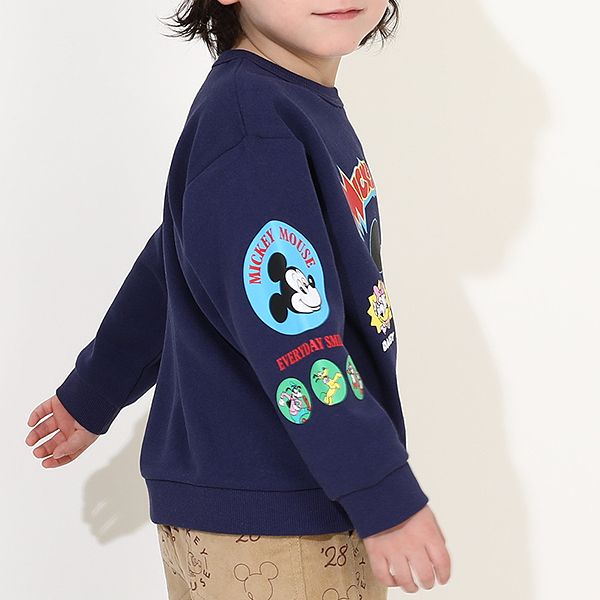 【ベビードール】ミッキー キャラクター集合トレーナー 0126K / ベビーサイズ キッズ プルオーバー スウェット素材 フード無し 長袖