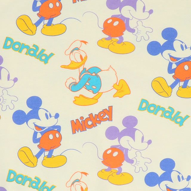 【ベビードール】ミッキー ドナルド 親子お揃い 総柄トレーナー 0127A / ユニセックス 男女兼用 リンクコーデ ペアルック プルオーバー スウェット素材 長袖