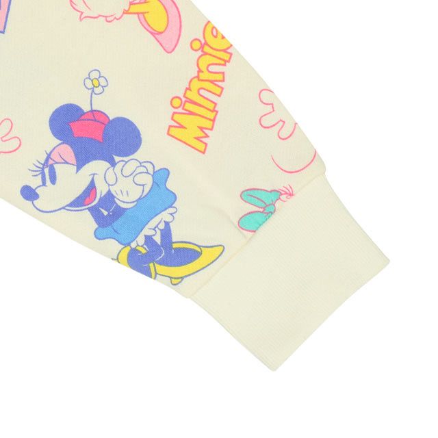 【ベビードール】ミニー デイジー 親子お揃い 総柄トレーナー 0127A / ユニセックス 男女兼用 リンクコーデ ペアルック プルオーバー スウェット素材 長袖