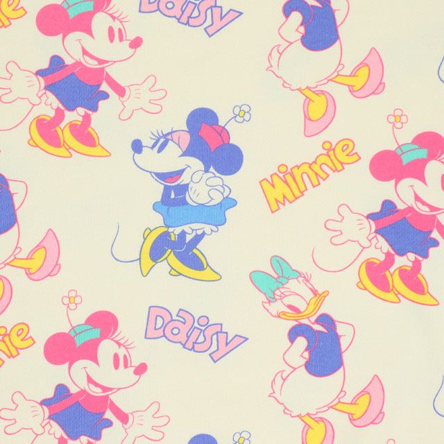 【ベビードール】ミニー デイジー 親子お揃い 総柄トレーナー 0127A / ユニセックス 男女兼用 リンクコーデ ペアルック プルオーバー スウェット素材 長袖