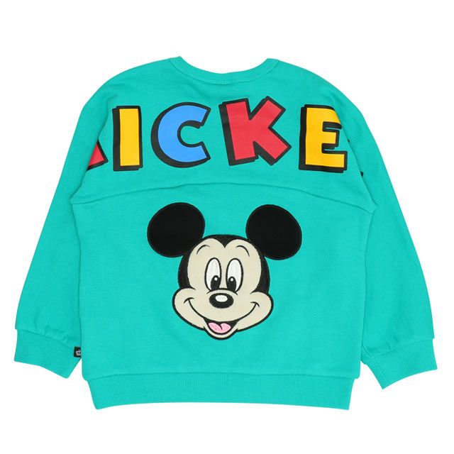 【ベビードール】ミッキー バックBIGロゴトレーナー 0128K / ベビーサイズ キッズ プルオーバー スウェット素材 フード無し 長袖