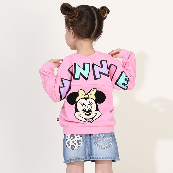 【ベビードール】ミニー バックBIGロゴトレーナー 0128K / ベビーサイズ キッズ プルオーバー スウェット素材 フード無し 長袖