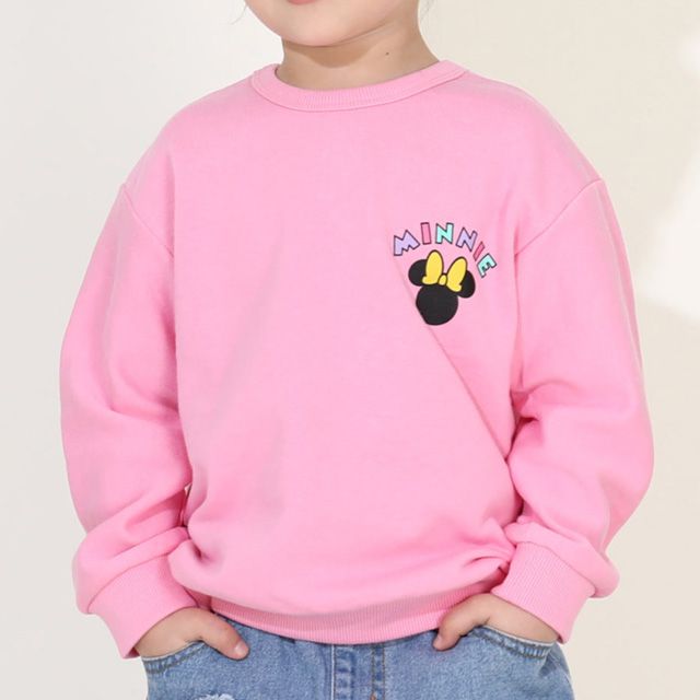 【ベビードール】ミニー バックBIGロゴトレーナー 0128K / ベビーサイズ キッズ プルオーバー スウェット素材 フード無し 長袖