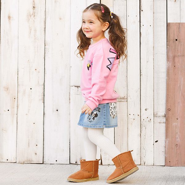 【ベビードール】ミニー バックBIGロゴトレーナー 0128K / ベビーサイズ キッズ プルオーバー スウェット素材 フード無し 長袖