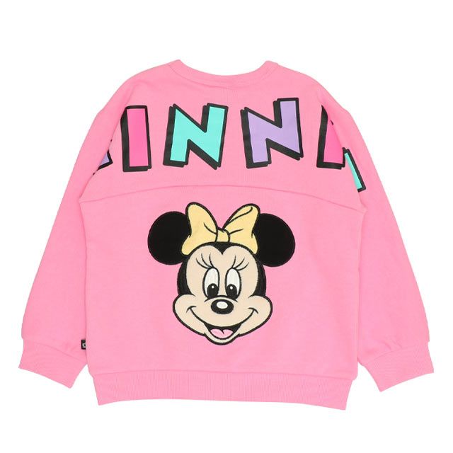 【ベビードール】ミニー バックBIGロゴトレーナー 0128K / ベビーサイズ キッズ プルオーバー スウェット素材 フード無し 長袖