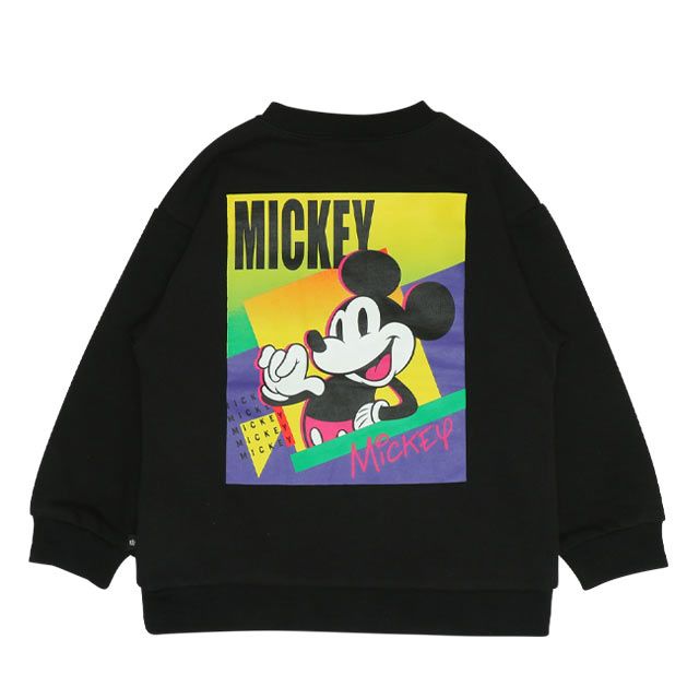 【ベビードール】ミッキー 親子お揃い バックキャラクタートレーナー 0129K / ベビーサイズ キッズ プルオーバー スウェット素材 フード無し 長袖