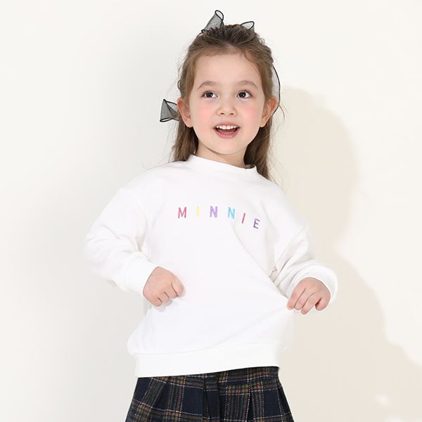 【ベビードール】ミニー 親子お揃い バックキャラクタートレーナー 0129K / ベビーサイズ キッズ プルオーバー スウェット素材 フード無し 長袖