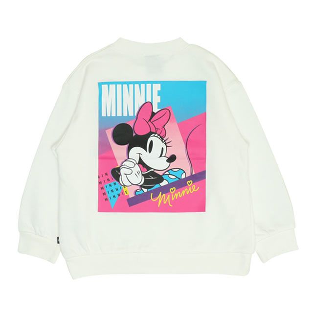 【ベビードール】ミニー 親子お揃い バックキャラクタートレーナー 0129K / ベビーサイズ キッズ プルオーバー スウェット素材 フード無し 長袖