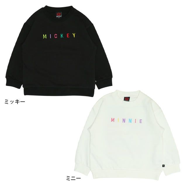 【ベビードール】ミニー 親子お揃い バックキャラクタートレーナー 0129K / ベビーサイズ キッズ プルオーバー スウェット素材 フード無し 長袖