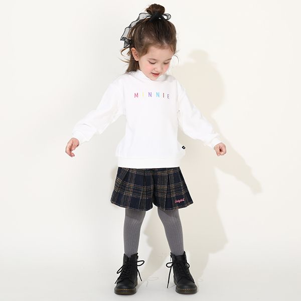【ベビードール】ミニー 親子お揃い バックキャラクタートレーナー 0129K / ベビーサイズ キッズ プルオーバー スウェット素材 フード無し 長袖