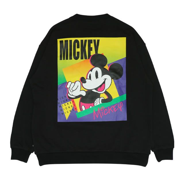 【ベビードール】ミッキー 親子お揃い バックキャラクタートレーナー 0129A / ユニセックス 男女兼用 リンクコーデ ペアルック プルオーバー スウェット素材 長袖