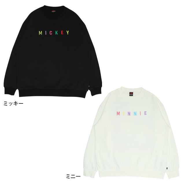 【ベビードール】ミッキー 親子お揃い バックキャラクタートレーナー 0129A / ユニセックス 男女兼用 リンクコーデ ペアルック プルオーバー スウェット素材 長袖