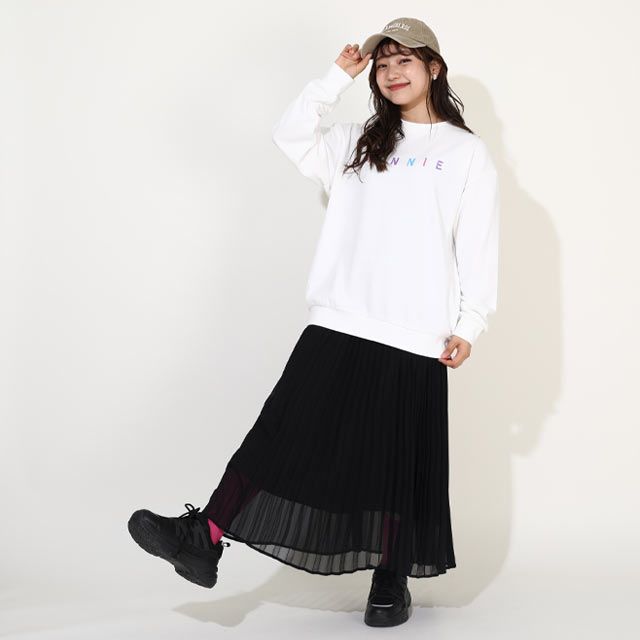 【ベビードール】ミニー 親子お揃い バックキャラクタートレーナー 0129A / ユニセックス 男女兼用 リンクコーデ ペアルック プルオーバー スウェット素材 長袖