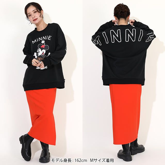 【ベビードール】ミニー 親子お揃い ヒョウ柄キャラクタートレーナー 0130A メンズ レディース