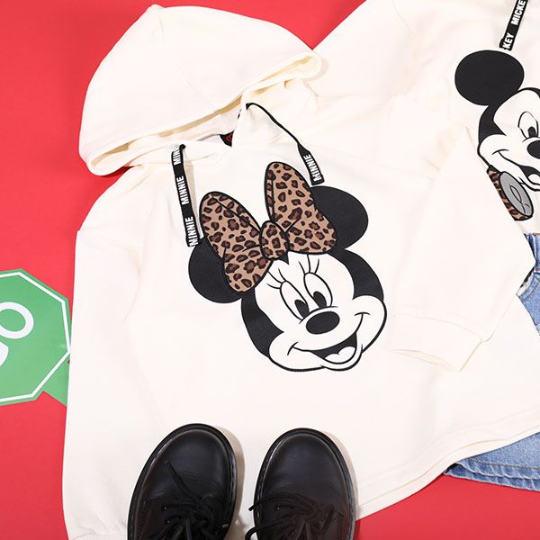 【ベビードール】ミッキー 親子お揃い BIGフェイスキャラクターパーカー 0131K 子供服 キッズ 男の子 女の子