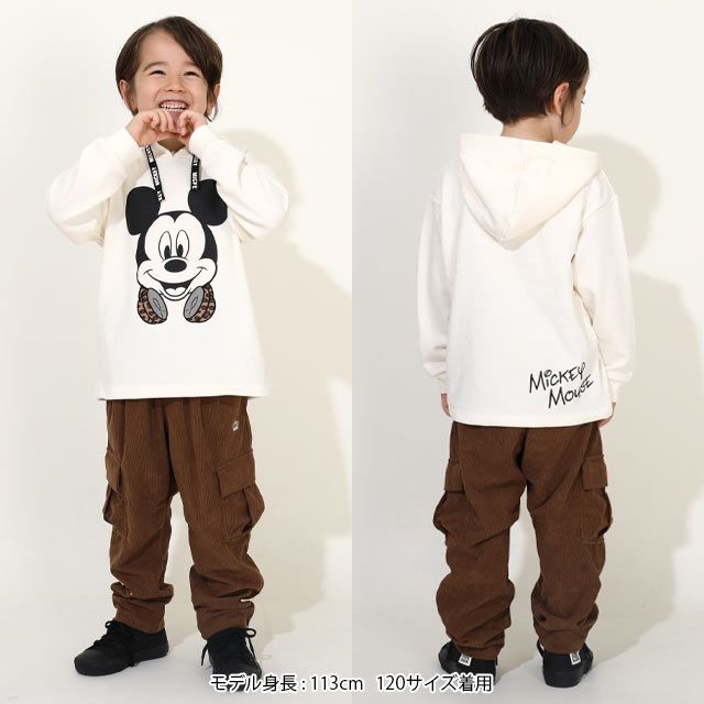 【ベビードール】ミッキー 親子お揃い BIGフェイスキャラクターパーカー 0131K 子供服 キッズ 男の子 女の子