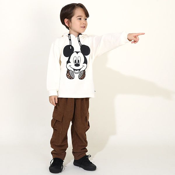 【ベビードール】ミッキー 親子お揃い BIGフェイスキャラクターパーカー 0131K 子供服 キッズ 男の子 女の子