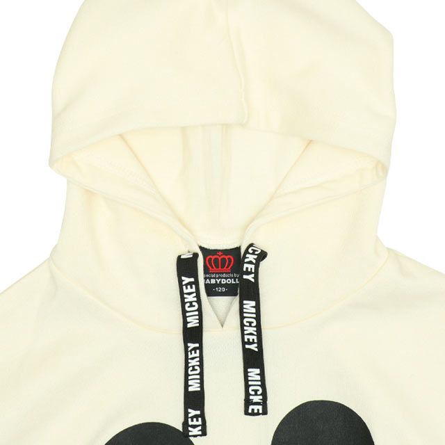 【ベビードール】ミニー 親子お揃い BIGフェイスキャラクターパーカー 0131K / ベビーサイズ キッズ リンクコーデ ペアルック 親子コーデ 長袖 トップス パーカー プルオーバー スウェット