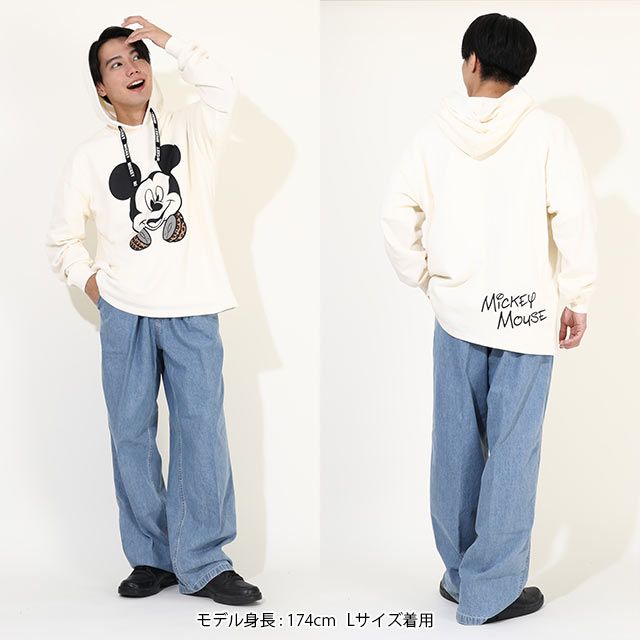 【ベビードール】ミッキー 親子お揃い BIGフェイスキャラクターパーカー 0131A メンズ レディース