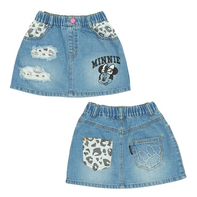 【ベビードール】ミニー アニマル柄ダメージデニムスカート 0134K 子供服 キッズ 男の子 女の子