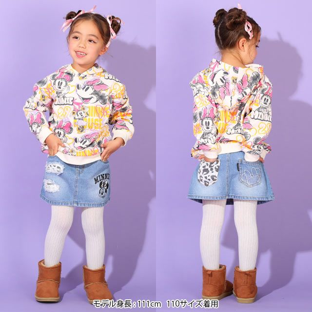 【ベビードール】ミニー アニマル柄ダメージデニムスカート 0134K 子供服 キッズ 男の子 女の子