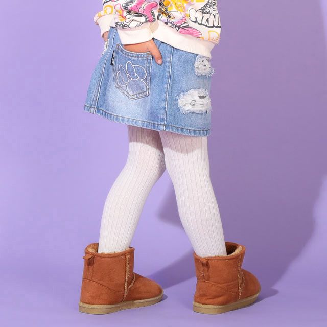 【ベビードール】ミニー アニマル柄ダメージデニムスカート 0134K 子供服 キッズ 男の子 女の子