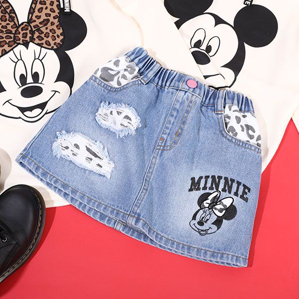 【ベビードール】ミニー アニマル柄ダメージデニムスカート 0134K 子供服 キッズ 男の子 女の子