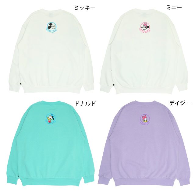 【ベビードール】ミッキー 親子お揃い BIGキャラクタートレーナー 0188A / 大人 ユニセックス 男女兼用 リンクコーデ ペアルック 親子コーデ トップス 長袖 プルオーバー フード無し