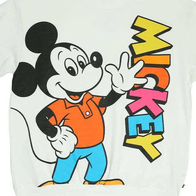 【ベビードール】ミッキー 親子お揃い BIGキャラクタートレーナー 0188A / 大人 ユニセックス 男女兼用 リンクコーデ ペアルック 親子コーデ トップス 長袖 プルオーバー フード無し