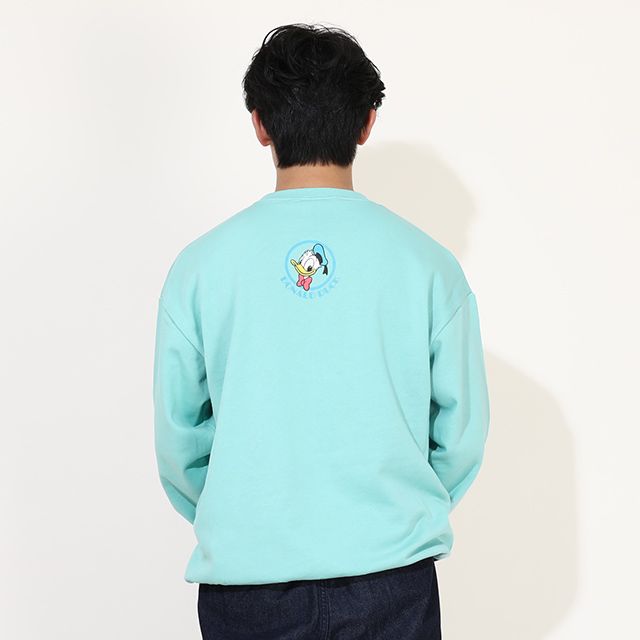 【ベビードール】ドナルド 親子お揃い BIGキャラクタートレーナー 0188A / 大人 ユニセックス 男女兼用 リンクコーデ ペアルック 親子コーデ トップス 長袖 プルオーバー フード無し