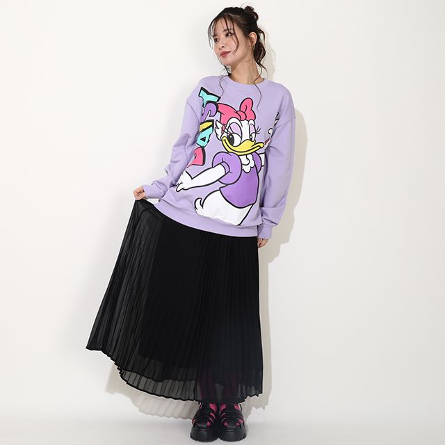 【ベビードール】デイジー 親子お揃い BIGキャラクタートレーナー 0188A / 大人 ユニセックス 男女兼用 リンクコーデ ペアルック 親子コーデ トップス 長袖 プルオーバー フード無し