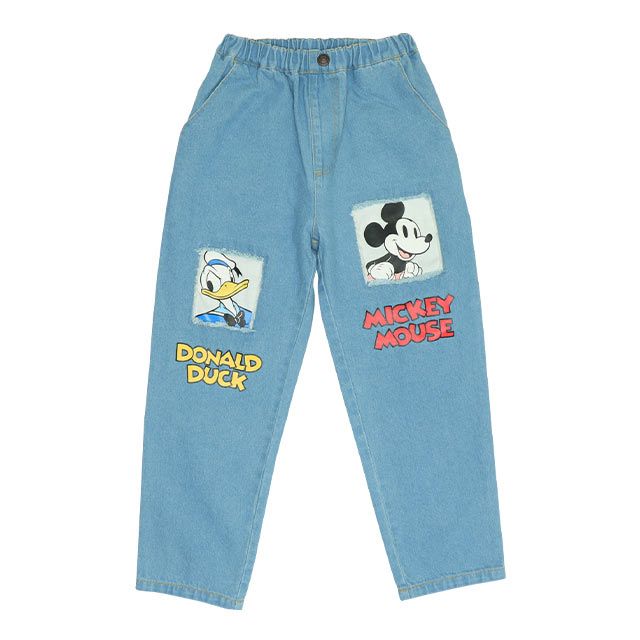 【ベビードール】ミッキー ドナルド クラッシュデニムロングパンツ 0189K / プルート ベビーサイズ キッズ ボトムス 長ズボン ジーパン ダメージ加工 ゆったり 楽ちん