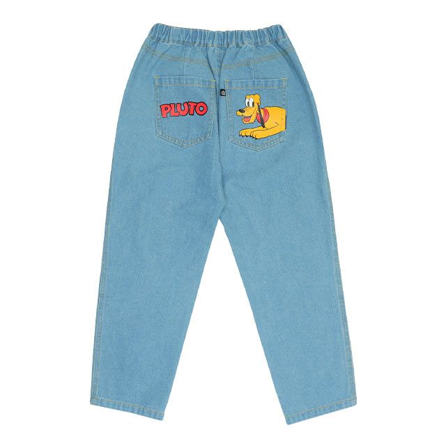 【ベビードール】ミッキー ドナルド クラッシュデニムロングパンツ 0189K / プルート ベビーサイズ キッズ ボトムス 長ズボン ジーパン ダメージ加工 ゆったり 楽ちん