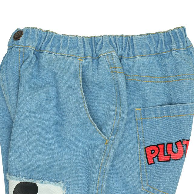 【ベビードール】ミッキー ドナルド クラッシュデニムロングパンツ 0189K / プルート ベビーサイズ キッズ ボトムス 長ズボン ジーパン ダメージ加工 ゆったり 楽ちん