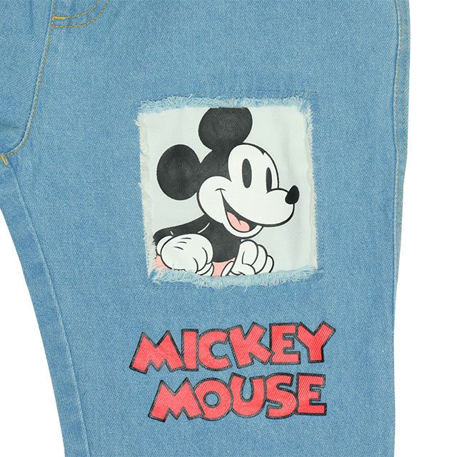 【ベビードール】ミッキー ドナルド クラッシュデニムロングパンツ 0189K / プルート ベビーサイズ キッズ ボトムス 長ズボン ジーパン ダメージ加工 ゆったり 楽ちん