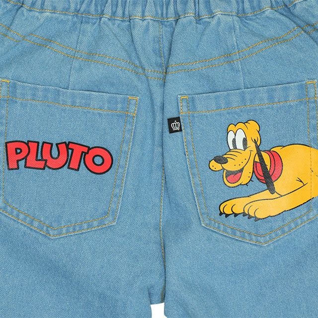 【ベビードール】ミッキー ドナルド クラッシュデニムロングパンツ 0189K / プルート ベビーサイズ キッズ ボトムス 長ズボン ジーパン ダメージ加工 ゆったり 楽ちん