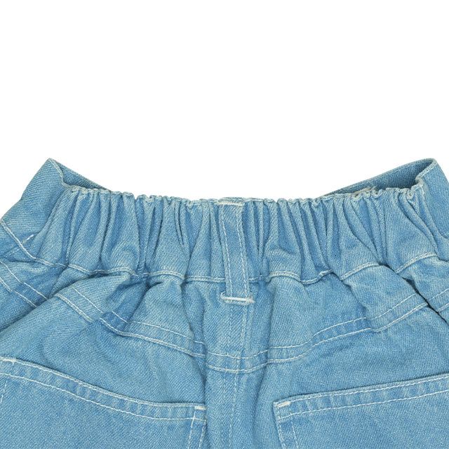 【ベビードール】ミニー デイジー ワイドストレートデニムロングパンツ 0190K / ベビーサイズ キッズ ボトムス 長ズボン ジーパン ダメージ加工 ゆったり 楽ちん