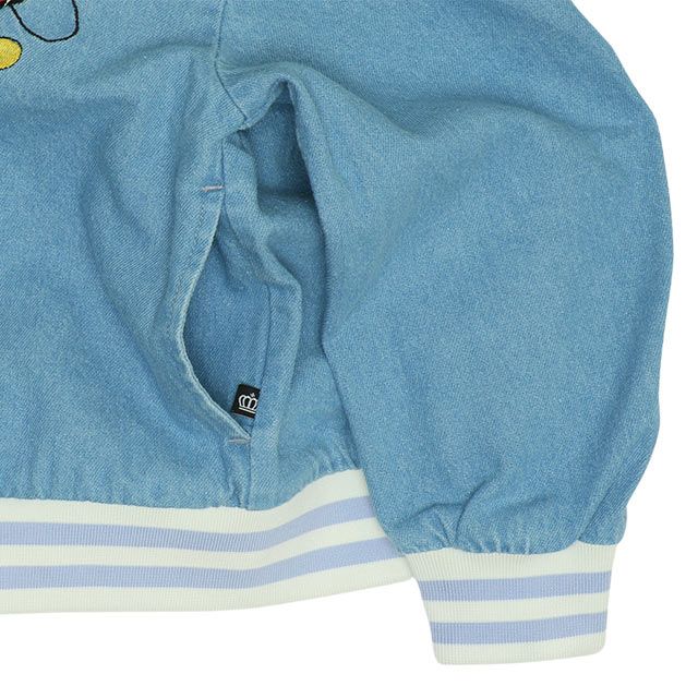 【ベビードール】ミッキー ドナルド キャラクター刺繍デニムジャケット 0191K / ベビーサイズ キッズ 長袖 アウター トップス 上着 ブルゾン 羽織り 軽アウター フード無し ジップアウター