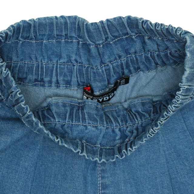 【ベビードール】デニムキュロットショートパンツ 0193K / ミニー デイジー ベビーサイズ キッズ ボトムス ショートパンツ パンツスカート ウエストゴム 刺繍 セットアップアイテム