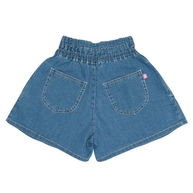 【ベビードール】デニムキュロットショートパンツ 0193K / ミニー デイジー ベビーサイズ キッズ ボトムス ショートパンツ パンツスカート ウエストゴム 刺繍 セットアップアイテム