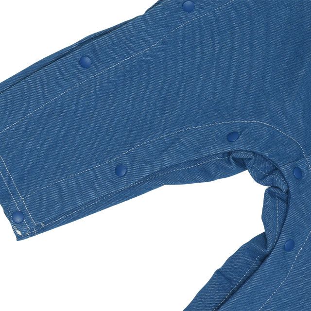 【ベビードール】ミッキー ドナルド デニムドッキングロンパース 0195B / ベビー服 リンクコーデ ペアルック 親子コーデ つなぎ 長袖 ボディ肌着 出産祝い 贈り物 プレゼント 天竺素材