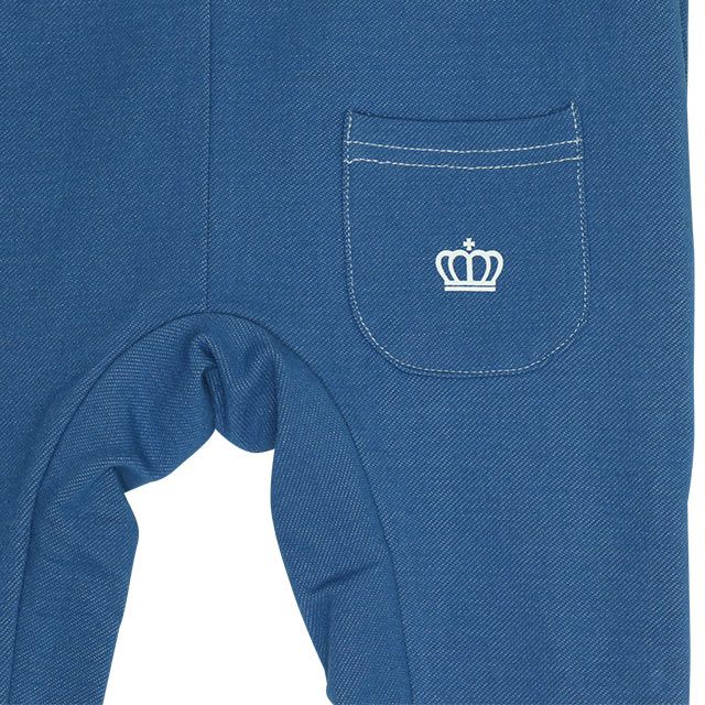 【ベビードール】ミッキー ドナルド デニムドッキングロンパース 0195B / ベビー服 リンクコーデ ペアルック 親子コーデ つなぎ 長袖 ボディ肌着 出産祝い 贈り物 プレゼント 天竺素材