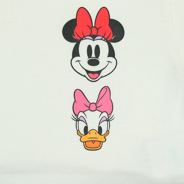 【ベビードール】ミニー デイジー デニムドッキングロンパース 0195B / ベビー服 リンクコーデ ペアルック 親子コーデ つなぎ 長袖 ボディ肌着 出産祝い 贈り物 プレゼント 天竺素材