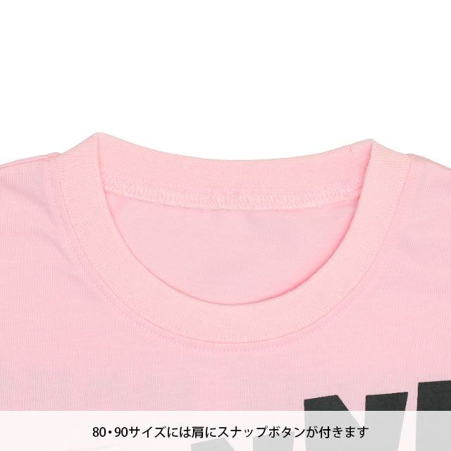 【ベビードール】ミニー デニム貼付ロンT 0196K / ベビーサイズ キッズ トップス 長袖 クルーネック カットソー 天竺素材